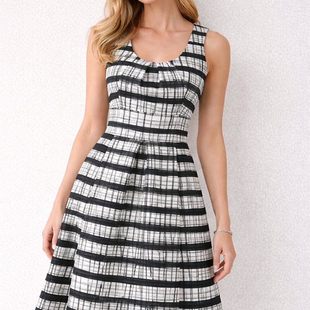 Plenty by Tracy Reese Black & White Fit & Flare Dress - Size 2 /ANTHROPOLOGIE